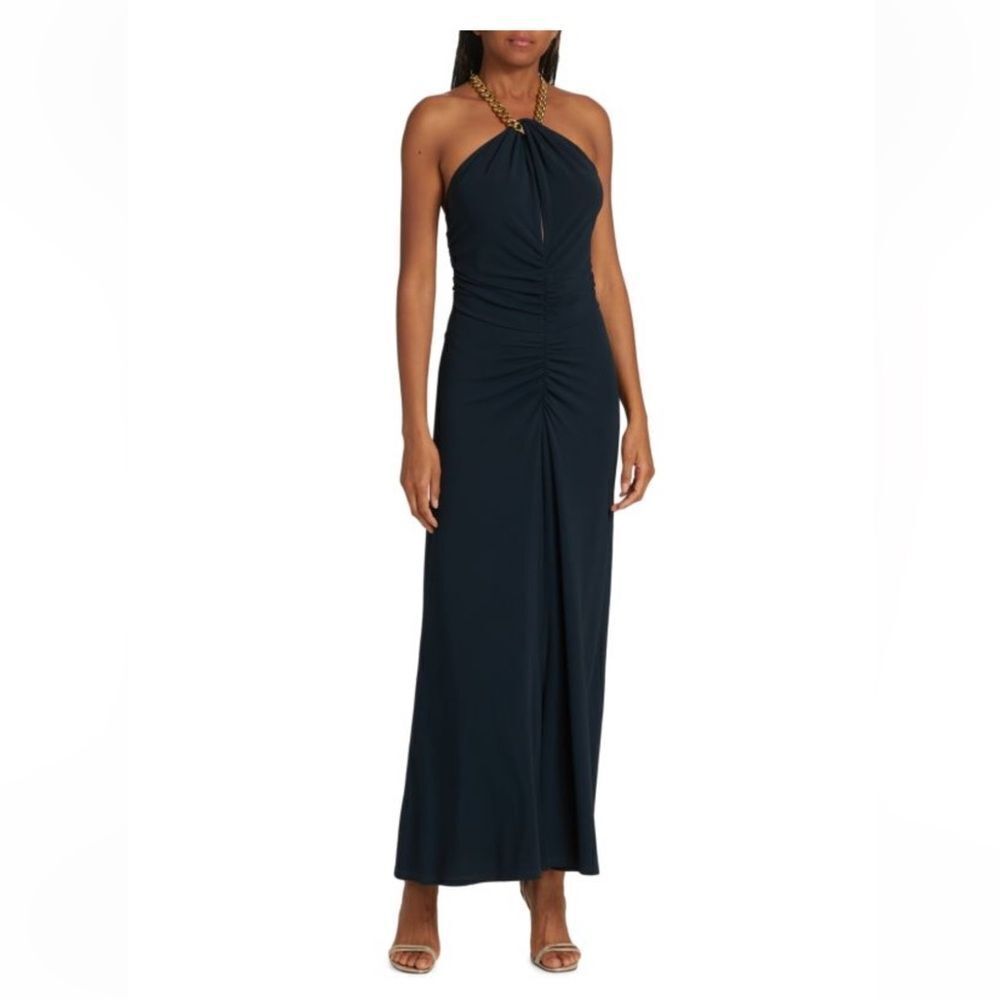 Veronica Beard Reze Chain-Link Halter Dress